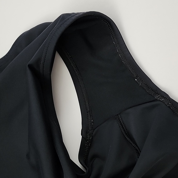 Speedo Women's Black One Piece Swimsuit White Trim Criss-Cross Straps Size 16 - Picture 6 of 14